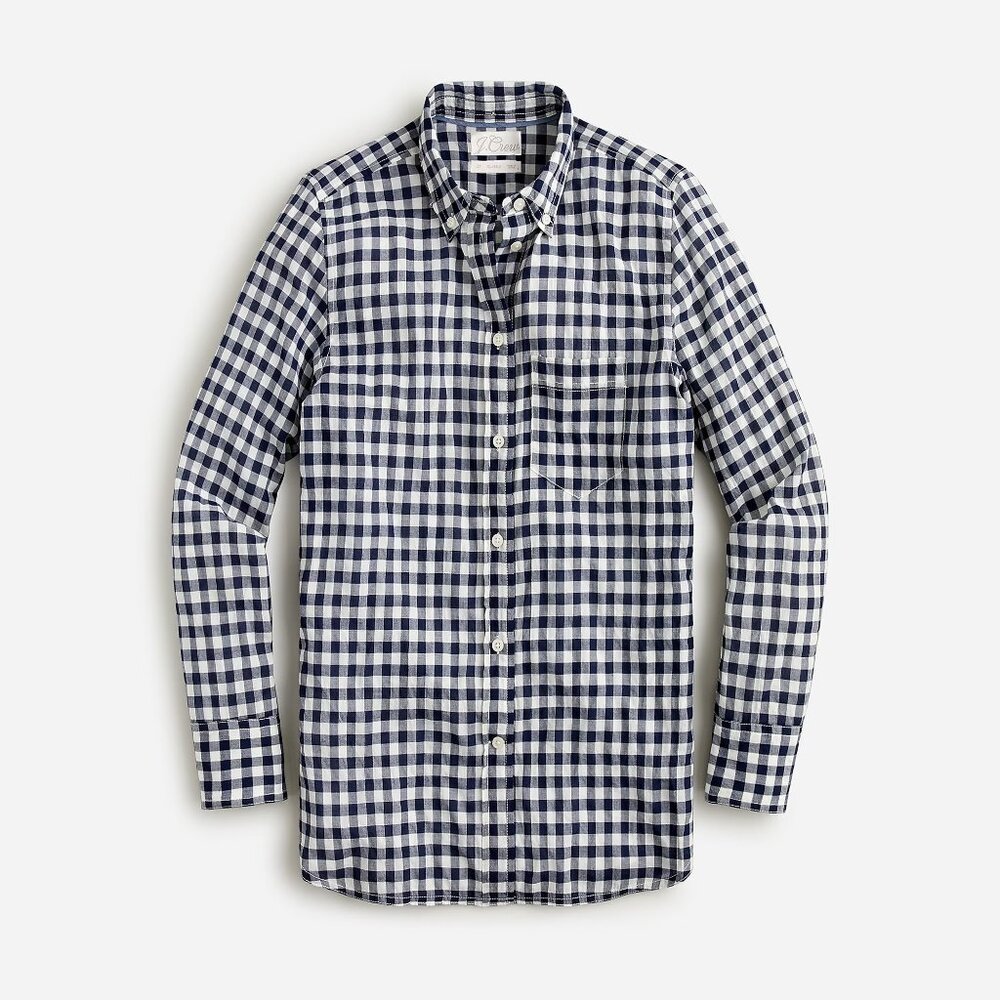 J. Crew Classic-fit shirt in crinkle gingham Size 10